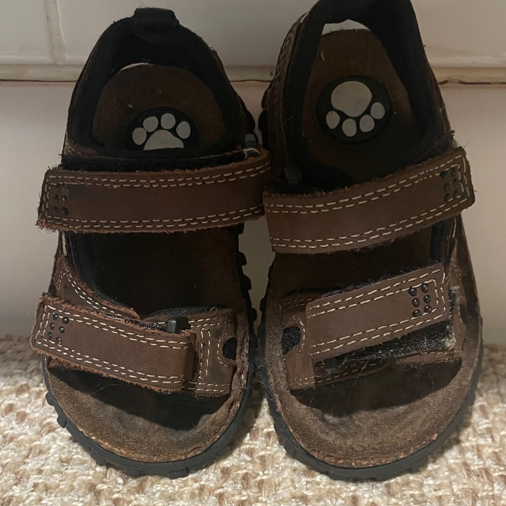 Buster Brown Brown Kids Sandals with Paw Print